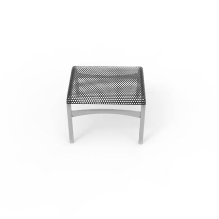 3d render image of a small stool made of perforated metal 06の写真素材