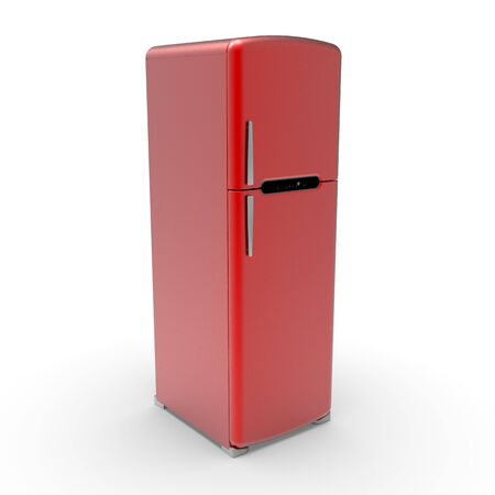 3d image of Retro refrigerator on a white background 01の写真素材
