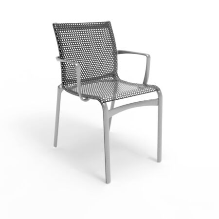 3d render image of a perforated metal office chair 03の写真素材