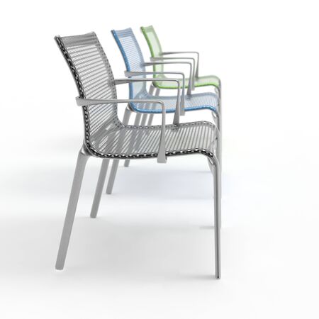 3d render image of a perforated metal office chair 04の写真素材