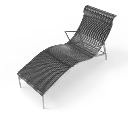 3d render image of a sunbed made of perforated metal 01