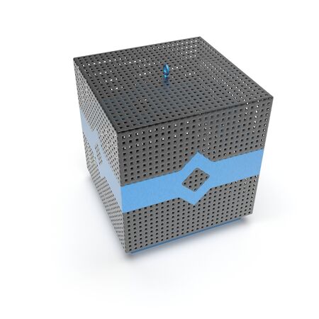 3d image of color Fence cube with an ornamentの写真素材