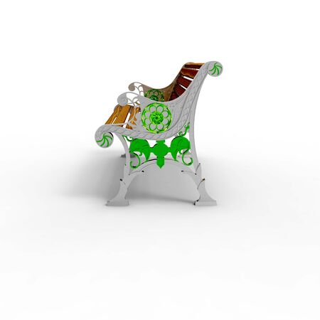 3d render image of aluminum bench Openwork 04の写真素材