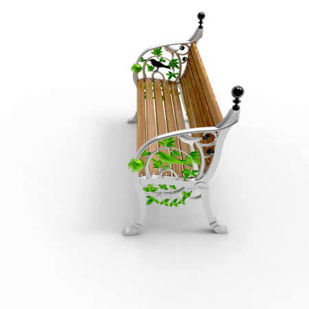3d render image of aluminum bench Nightingale 02の写真素材