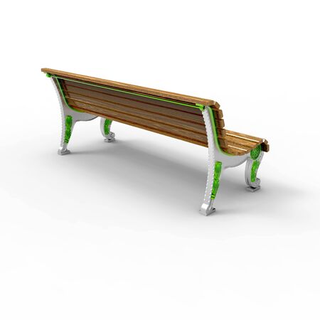3d render image of aluminum bench Admiral 05の写真素材