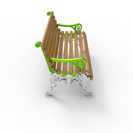 3d render image of aluminum bench White night 08の写真素材