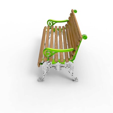 3d render image of aluminum bench White night 04の写真素材