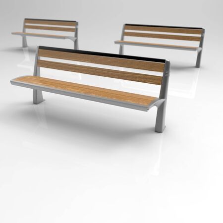 3d render image of a Lily bench aluminum 04の写真素材