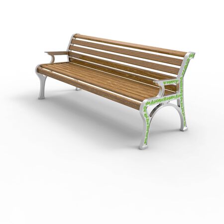 3d render image of aluminum bench Retro Stile 09の写真素材