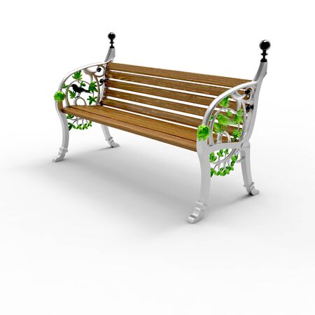 3d render image of aluminum bench Nightingale 01の写真素材