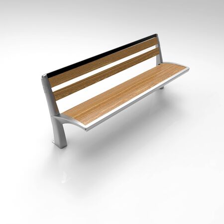 3d render image of a Lily bench aluminum 02の写真素材