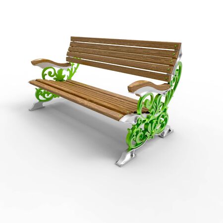 3d render image of aluminum bench Flora 08の写真素材