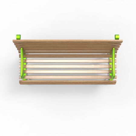 3d render image of aluminum bench White night 01の写真素材