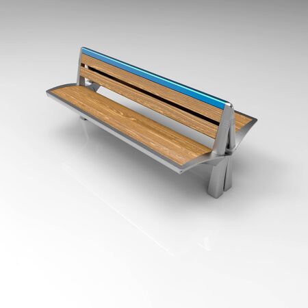 3d render image of Lily bench aluminum double 01の写真素材