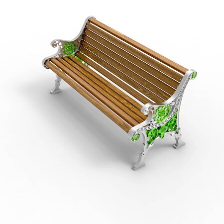 3d render image of aluminum bench Openwork 03の写真素材