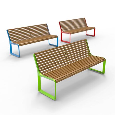 3d render image of aluminum bench Warsawの写真素材