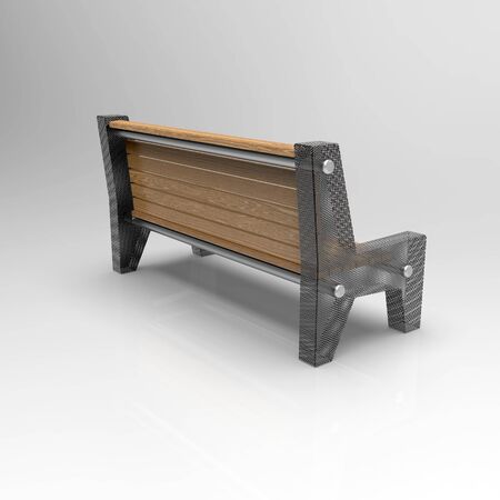 3d image of metall and wood bench Euro7 01の写真素材