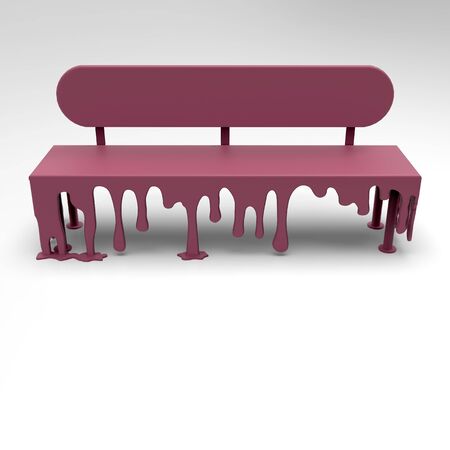 3d image of Bench with paint drops 03の写真素材