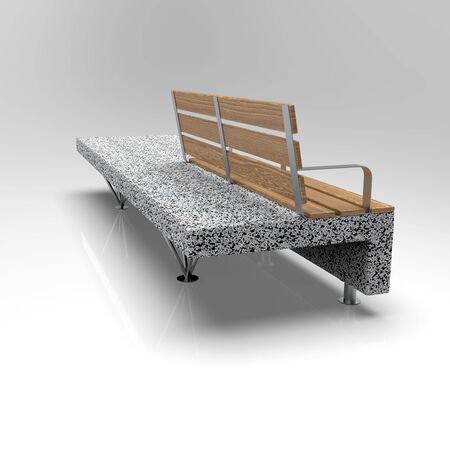 3d image of park and urban benchの写真素材