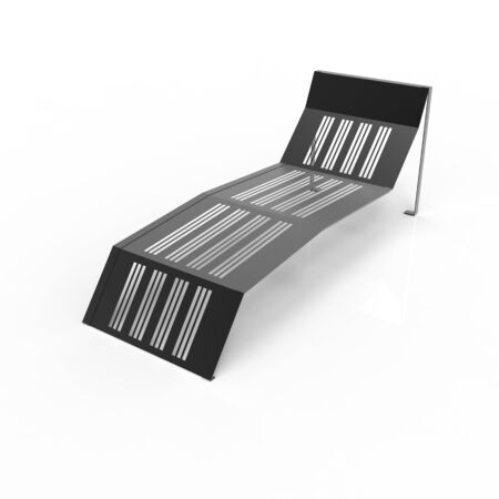 3d image of Sunbed metal perforated black color 03の写真素材