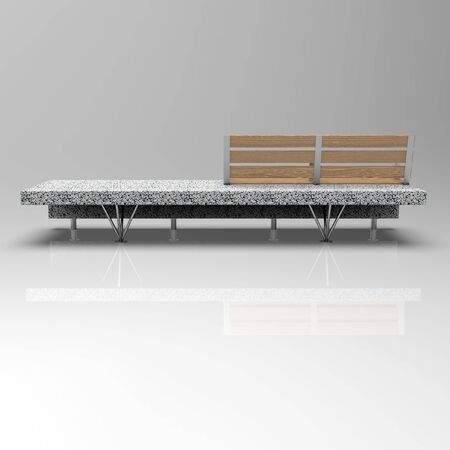 3d image of park and urban bench Ela 01の写真素材