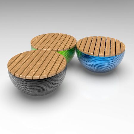 3d image of Bench in the form of a bowl 01の写真素材