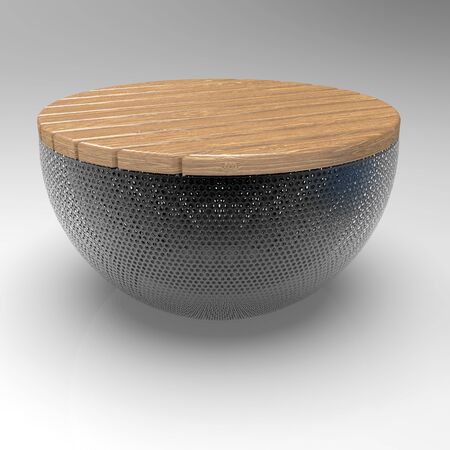 3d image of Bench in the form of a bowl 02の写真素材
