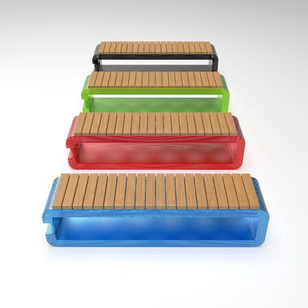 3d image of metallic Benchの写真素材