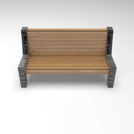 3d image of metall and wood bench Euro7 07の写真素材