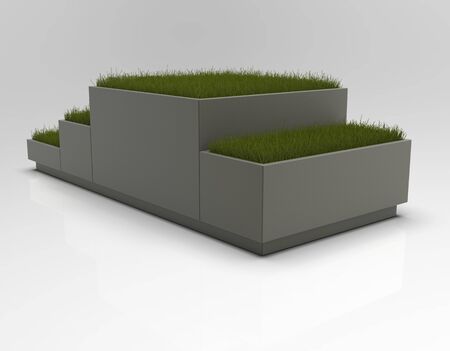 3D image of Park Flower Pot on a light background. Use these photos in your advertising campaigns to attract a lot of interest.の写真素材