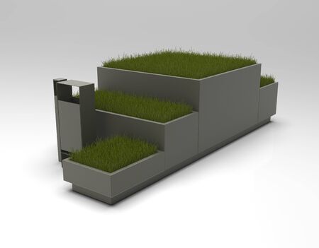 3d image of complex urn and flower pot 03の写真素材