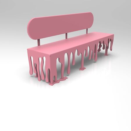 3d image of Bench with paint drops v1の写真素材
