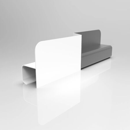 3d image of Double Bench white black v4の写真素材