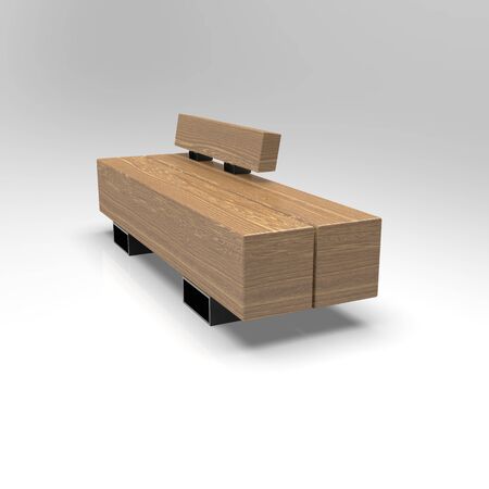 3d image of Bench twoo large sleepers v3の写真素材