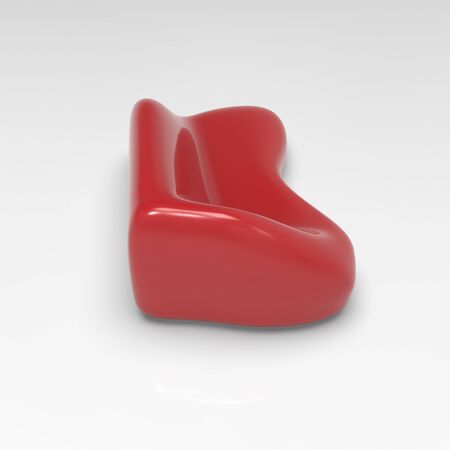 3d image of Bench Red corner inflated sofaの写真素材