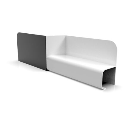 3d image of Double Bench white black v5の写真素材