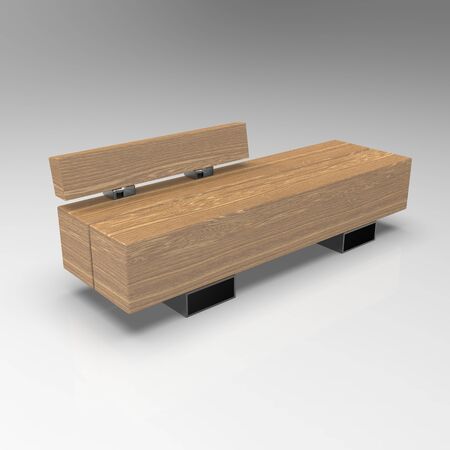 3d image of Bench twoo large sleepers v1の写真素材