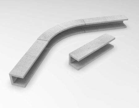 3d image of Bench Fence block with fellingの写真素材