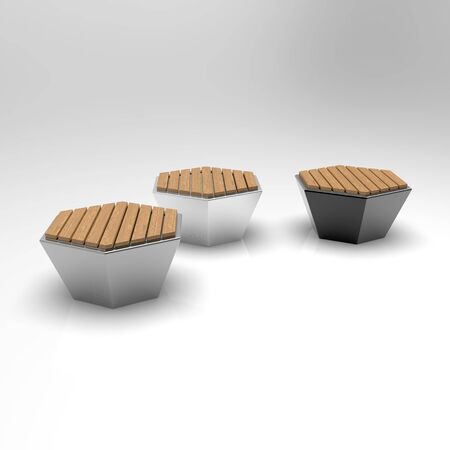 3d image of Oktagon little benchの写真素材