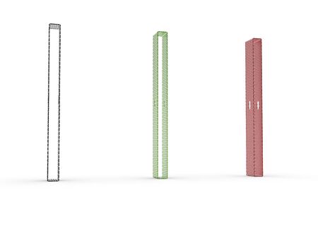 3d image of Bicycle Parking a column with a slotの写真素材