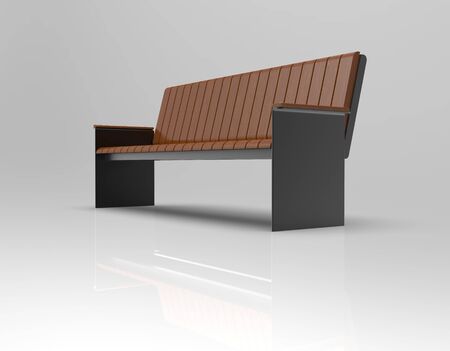 3D render of park and urban benches on a light background. Use these photos in your advertising campaigns to attract a lot of interest.の写真素材