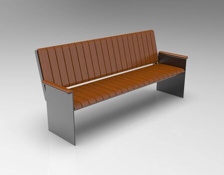 3D render of park and urban benches on a light background. Use these photos in your advertising campaigns to attract a lot of interest.の写真素材