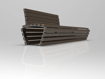 3d image of Bench Campus Big Lineの写真素材