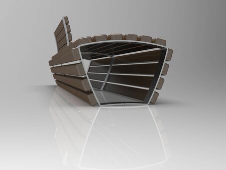 3d image of Bench Campus Big Lineの写真素材