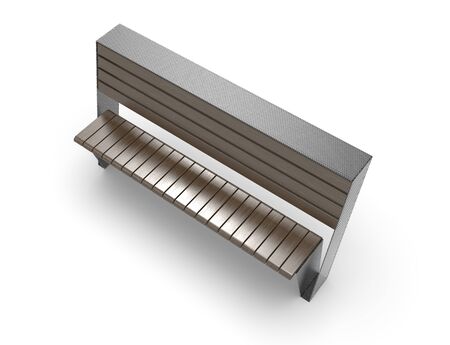 3d image of park Curved benchの写真素材