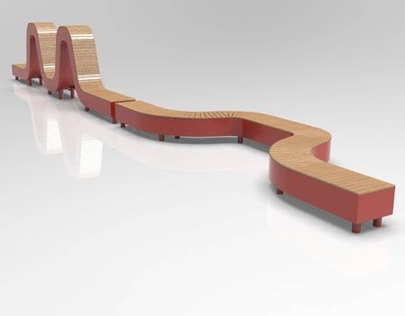 3d image of Bench line complex snakeの写真素材