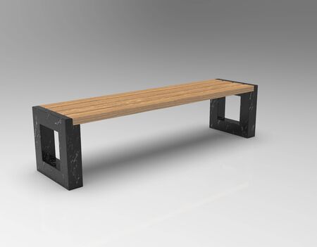 3D render of park and urban benches on a light background. Use these photos in your advertising campaigns to attract a lot of interest.の写真素材