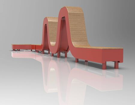 3d image of Bench line complex snake 00003.jpgの写真素材