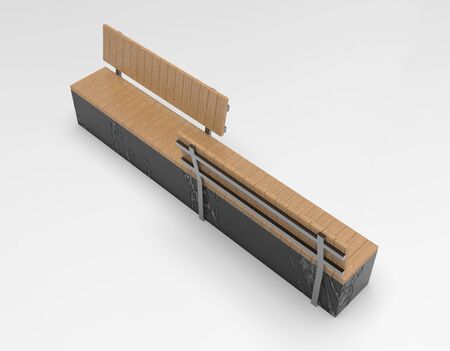 3d image of Park sofa stone with a back 00003.jpgの写真素材