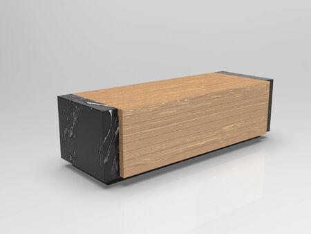 3d image of The bench is rectangular with recesseeの写真素材